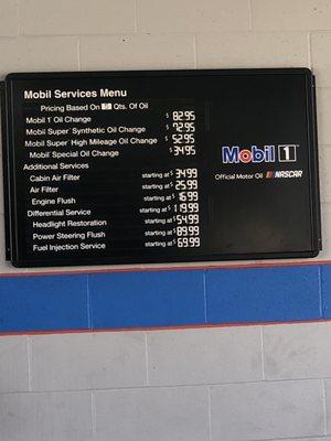 Service prices