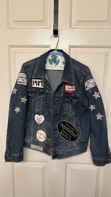 Front of the jacket! All patches sewn on by Fresh Cleaners!