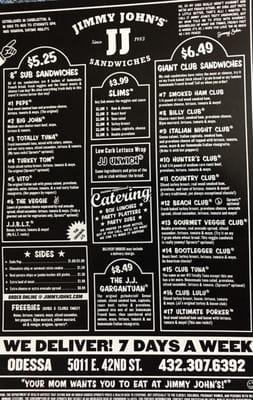 Jimmy John's Menu