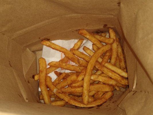 most never hit the inside of the fries' sleeve container