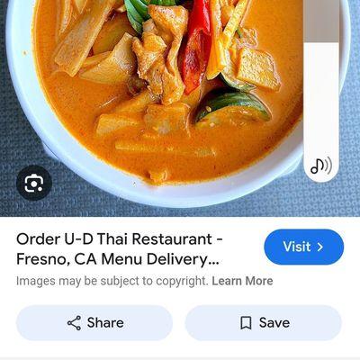 This is menu from U-D thai restaurant E Cesar Chavez blvd fresno