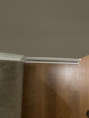 Trim not attached at bottom of stairs