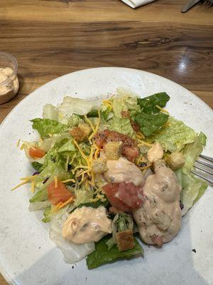 Side salad with 1000 island