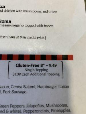 Gluten-free option