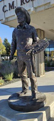 CM Russell bronze statute at Museum entrance