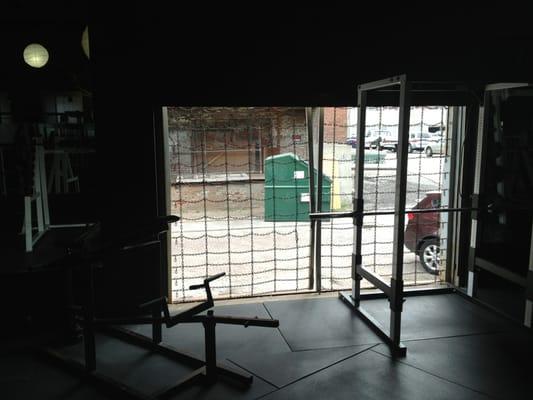 On nice days the garage doors are open. Great breeze!