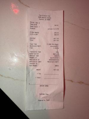 Receipt I ordered 3 beers charged for 9.