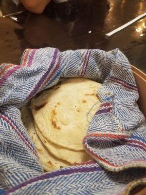 Fresh homemade tortillas