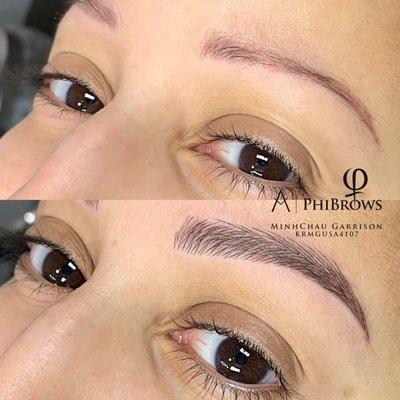 Microblading covered old tattoo