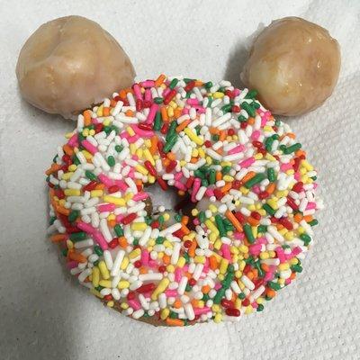 Cake donut sprinkles with donut holes