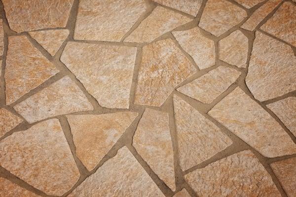 Natural rock looking concrete patio