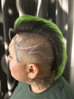 High Fade with design by Cindy