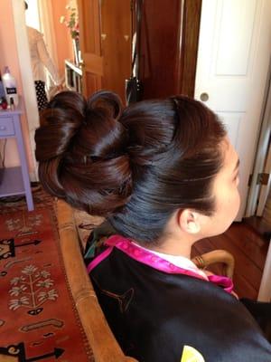 Bridal hair on-site