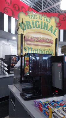 Nathan's Famous hotdogs are served here.