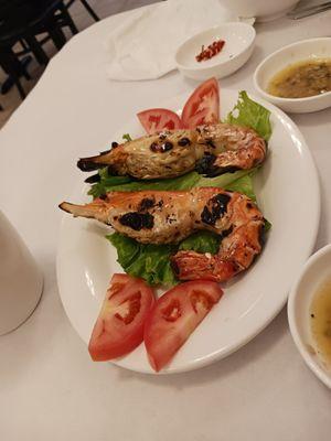 Huge grilled prawns!