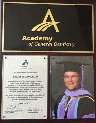 Dr. Stein is a member of the Academy of General Dentistry