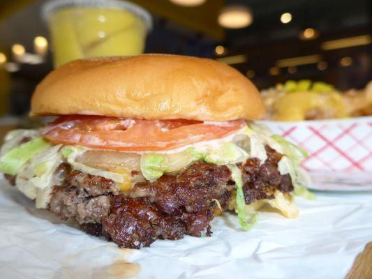 The Double Cheeseburger with Salt Fries and Freshly Squeezed Lemonade for the win!!!