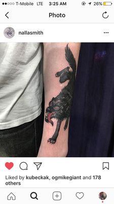 Wolf tattoo given to me by Nalla Smith, one of the artists at Hudson River Tattoo.