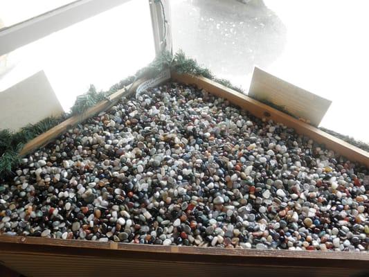 big bin of semi-precious tumbled stones for grab bags