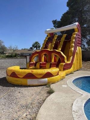 15X30 double slide with pool