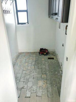 Before: during demo, we figured out the sub floors were not built properly. Shannon took everything out and started from scratch.