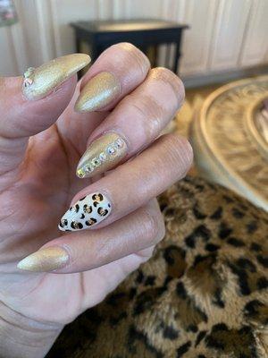 Leopard print and gold bling!