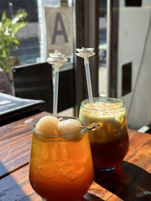 Lychee Ice Tea and Thai Iced Tea