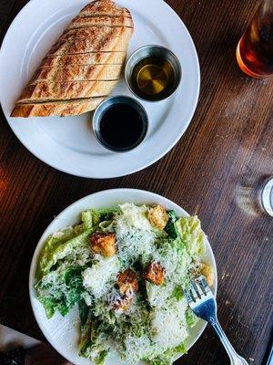 Local bread and a Cesar salad.