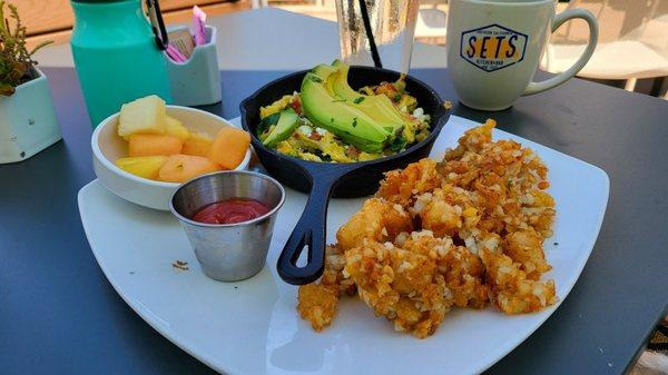 Cast iron veggie plate brunch