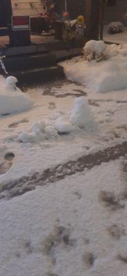 More chunks of snow left my MNM right in front of my stoop.