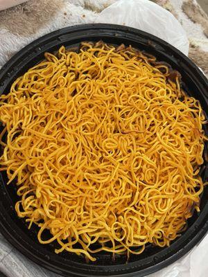 Delivery Pan Fried Noodles. Which is awesome with noodles on top so not soggy