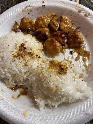 Teriyaki steak & chicken plate.