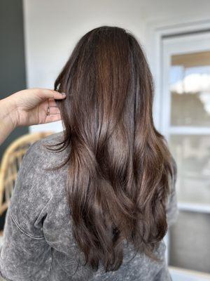 Chocolate ash balayage - perfect for adding soft dimension into brunette hair