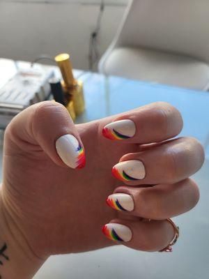 Gel X short pride nails!