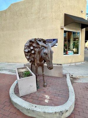 The bronze burro at the entrance