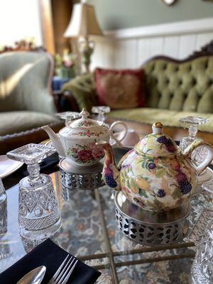 Tea time!  We have two hot teas ready when you come to tea!