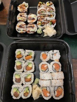 Chubby Roll, Perfect Match Roll, salmon Avocado Roll, Eel Roll