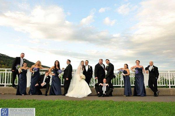 Wedding party in patio