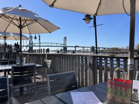 Patio area with river view