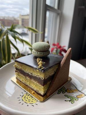 Pistachio Opera cake