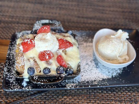 Peach Cobbler Bread Pudding