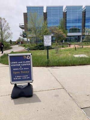 The back entrance, near the Bob Kerrey Pedestrian Bridge