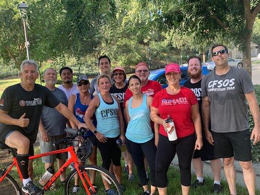 Sometimes we'll take our group to the park to get outside and workout in a different, exciting setting.