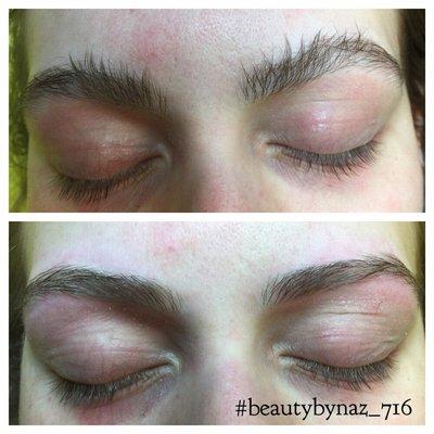 Before and after Eyebrow Threading