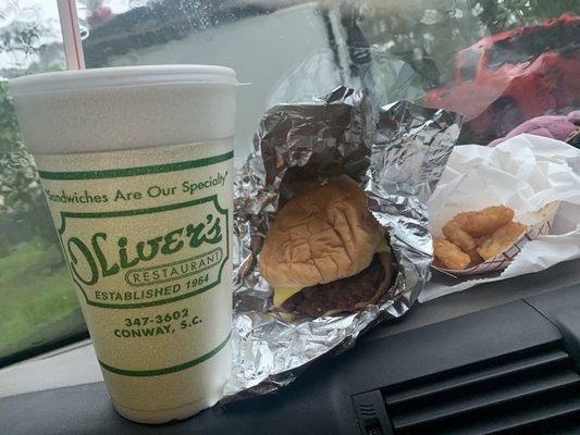 Sausage egg sandwich with tots & a drink combo for $8.70... YUMMY