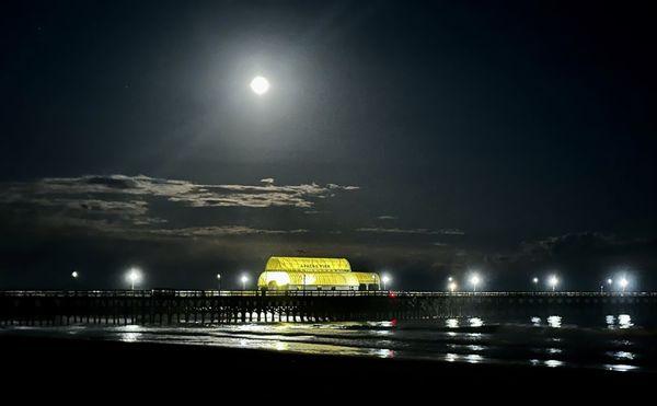 Full moon over the pier