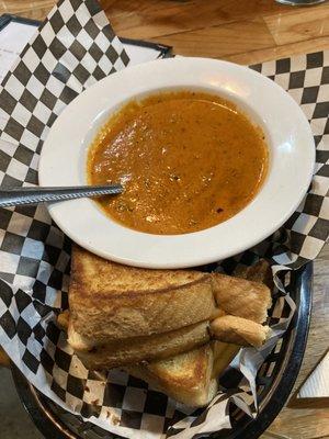 Grilled cheese with crawfish bisque