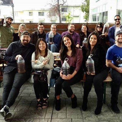 Brew schoolers with their beer!