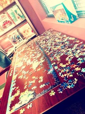 They always have a puzzle to work on in the waiting room.