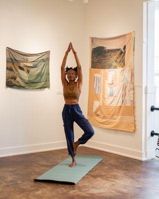 Yoga in the gallery